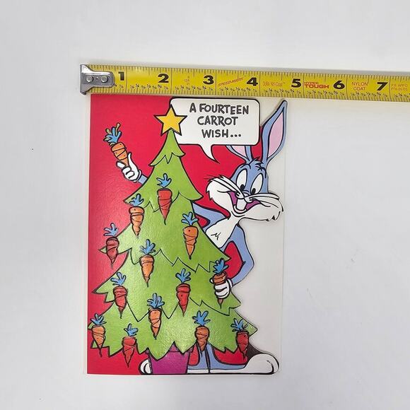 Bugs Bunny Christmas Cards Looney Tunes American Greetings Unused Set of 4 Vtg - Picture 8 of 9